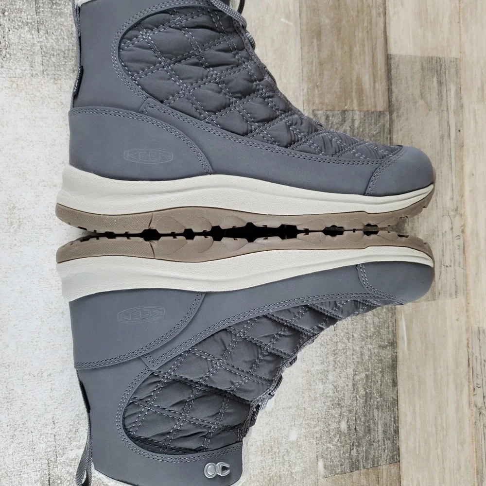 Keen Terradora II Wintry Boot Women Sz 9.5 Steel Gray Waterproof Lace Up Quilted